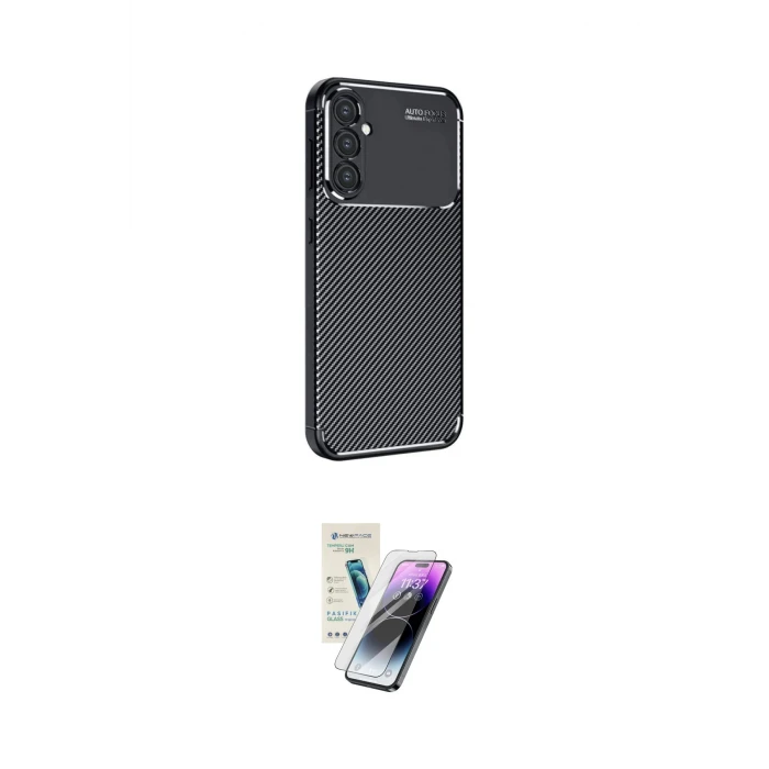 ieg™ Galaxy A56 Kılıf Eksen Form Prime - Şeffaf Pasifik Cam Ekran Koruyucu