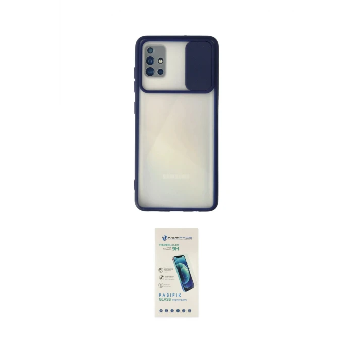 ieg™ Galaxy A71 Kılıf Vadi Çizgi - Şeffaf Pasifik Cam Ekran Koruyucu