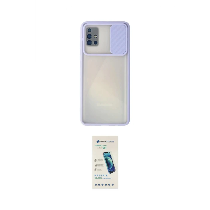 ieg™ Galaxy A71 Kılıf Vadi Çizgi - Şeffaf Pasifik Cam Ekran Koruyucu