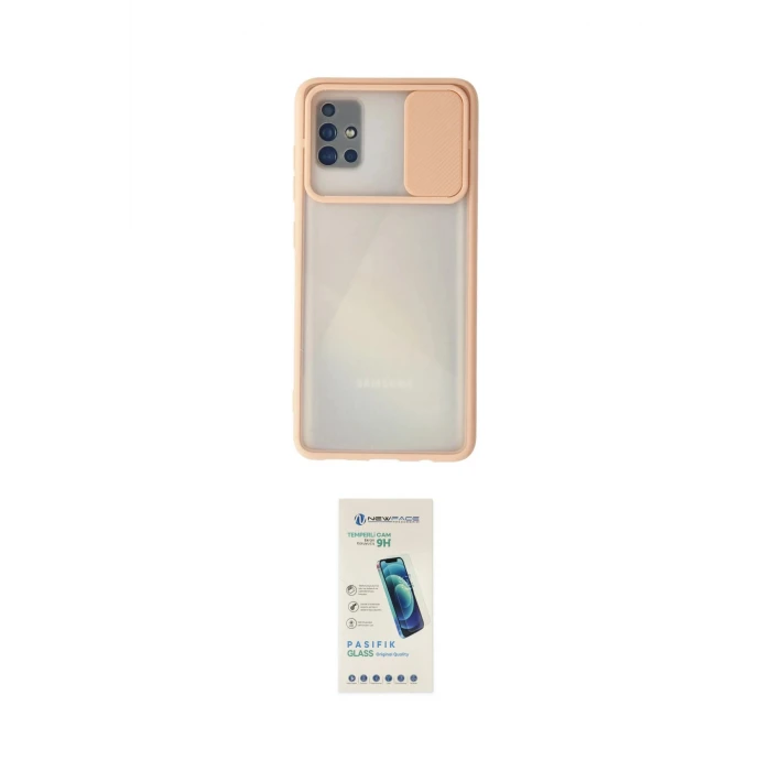 ieg™ Galaxy A71 Kılıf Vadi Çizgi - Şeffaf Pasifik Cam Ekran Koruyucu