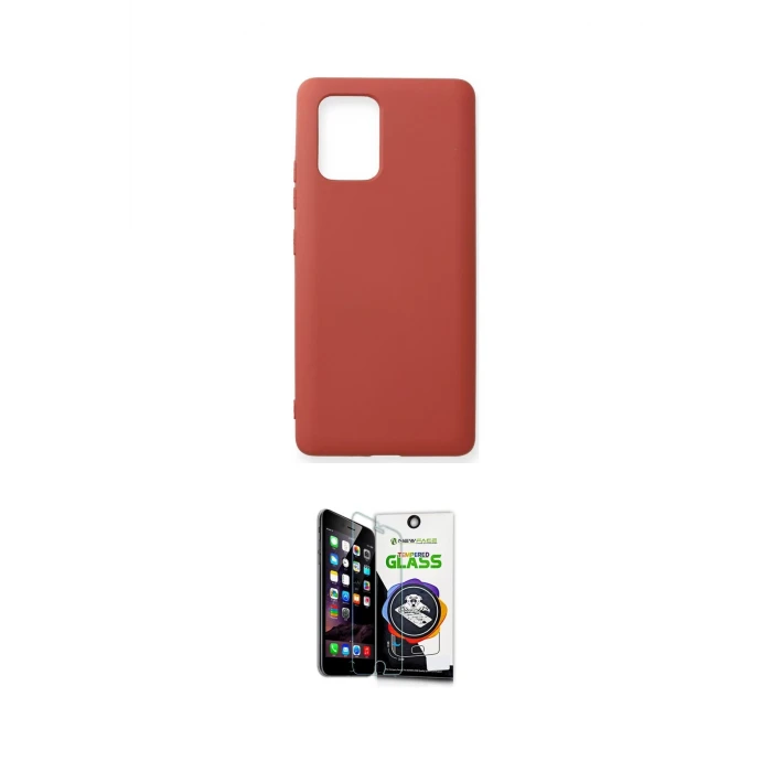 ieg™ Galaxy A91 / S10 Lite Kılıf Ahenk Serisi - Şeffaf Temperli Cam Ekran Koruyucu