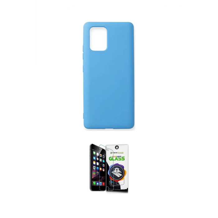 ieg™ Galaxy A91 / S10 Lite Kılıf Ahenk Serisi - Şeffaf Temperli Cam Ekran Koruyucu