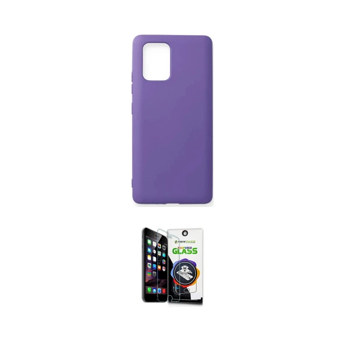 ieg™ Galaxy A91 / S10 Lite Kılıf Ahenk Serisi - Şeffaf Temperli Cam Ekran Koruyucu