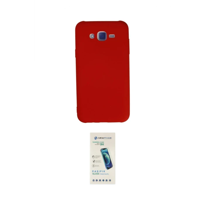 ieg™ Galaxy J7 Kılıf Ahenk Serisi - Şeffaf Pasifik Cam Ekran Koruyucu