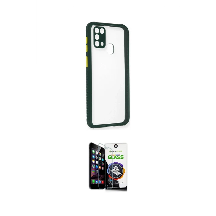 ieg™ Galaxy M31 Kılıf Nova Asil Özel Seri - Şeffaf Temperli Cam Ekran Koruyucu