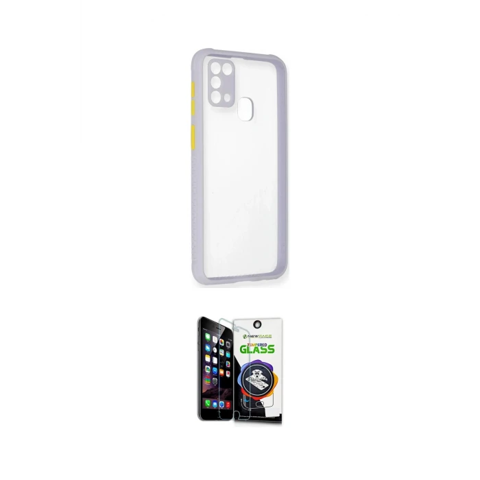 ieg™ Galaxy M31 Kılıf Nova Asil Özel Seri - Şeffaf Temperli Cam Ekran Koruyucu