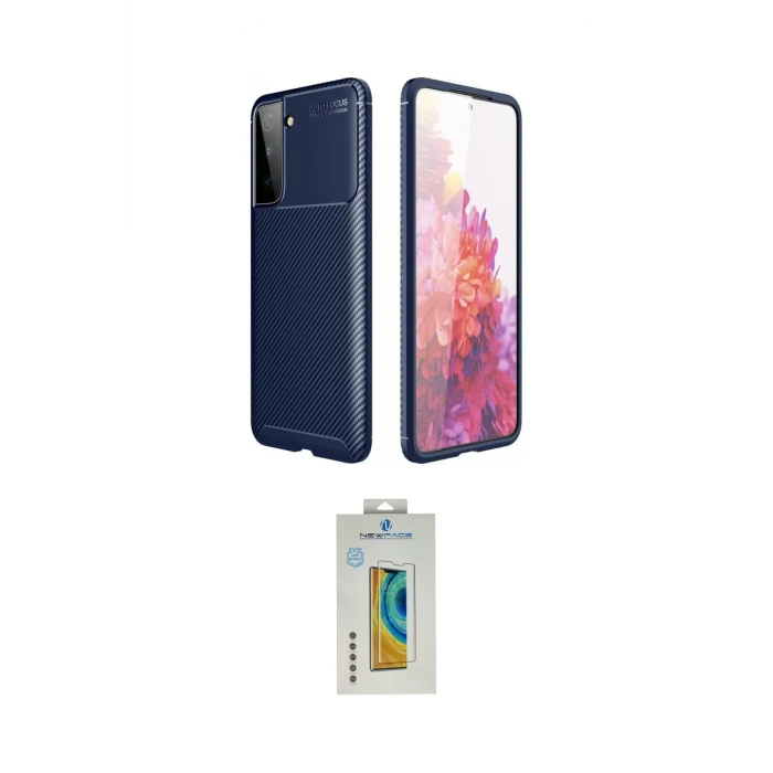 ieg™ Galaxy S21 Plus Kılıf Eksen Form Prime - Şeffaf Polymer Nano Ekran Koruyucu
