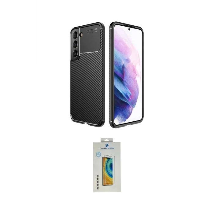 ieg™ Galaxy S22 Plus Kılıf Eksen Form Prime - Şeffaf Polymer Nano Ekran Koruyucu