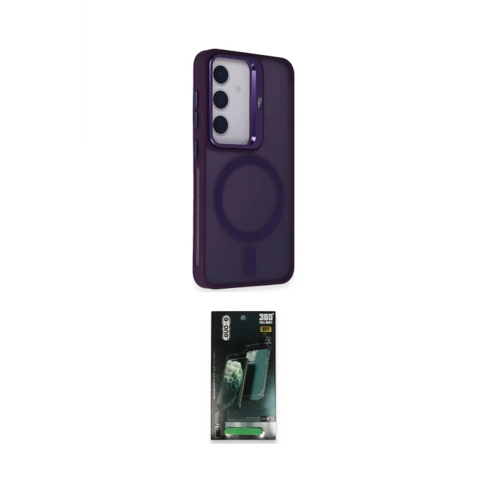 ieg™ Galaxy S24 Kılıf Akış Form - Siyah 360 Mat Full Body Arka Koruyucu
