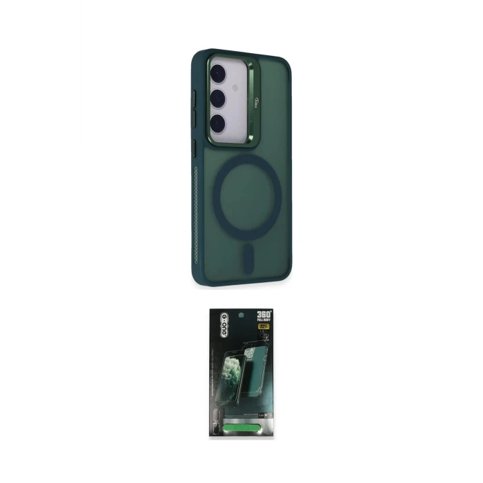 ieg™ Galaxy S24 Kılıf Akış Form - Siyah 360 Mat Full Body Arka Koruyucu