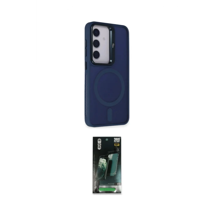 ieg™ Galaxy S24 Kılıf Akış Form - Siyah 360 Mat Full Body Arka Koruyucu