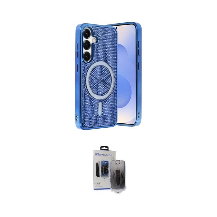 ieg™ Galaxy S24 Kılıf Eksen Çizgi - Siyah Vanessa Magic Hayalet Cam