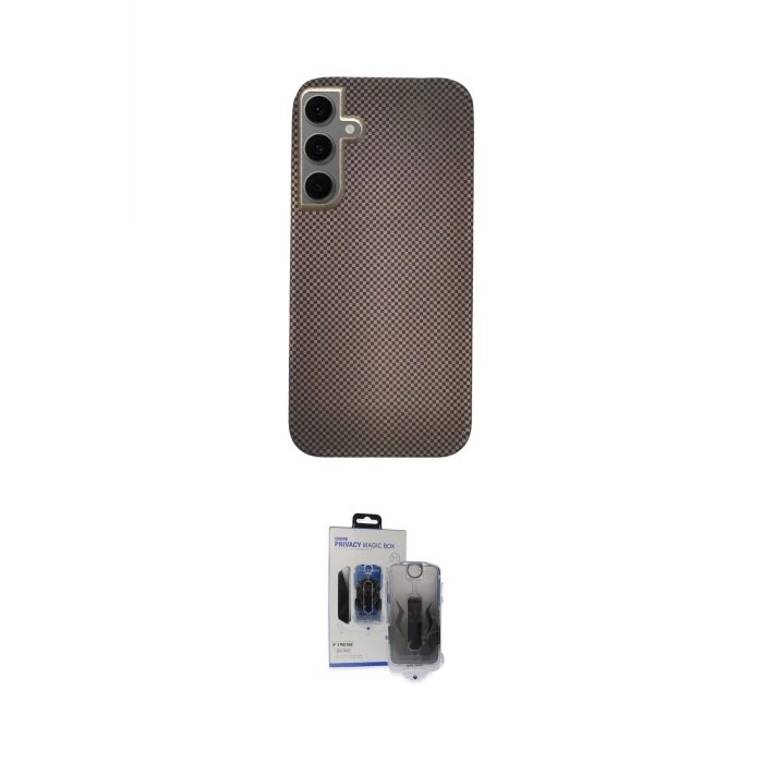 ieg™ Galaxy S24 Kılıf Eksen Prime - Siyah Vanessa Magic Hayalet Cam