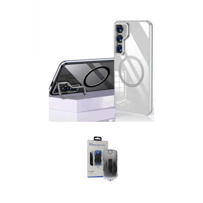 ieg™ Galaxy S24 Kılıf Nova Doku - Siyah Vanessa Magic Hayalet Cam