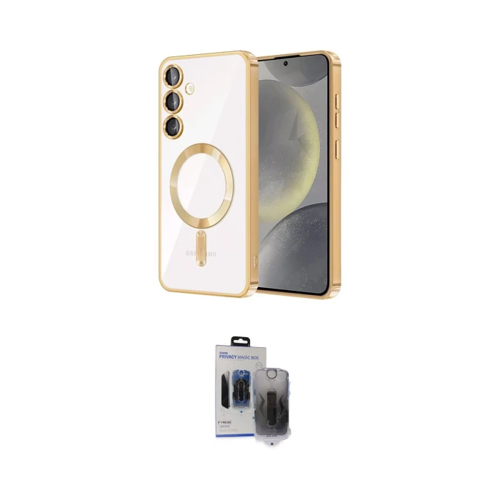 ieg™ Galaxy S24 Kılıf Nova Işık Özel Seri - Siyah Vanessa Magic Hayalet Cam