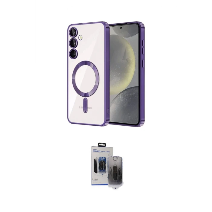 ieg™ Galaxy S24 Kılıf Nova Işık Özel Seri - Siyah Vanessa Magic Hayalet Cam