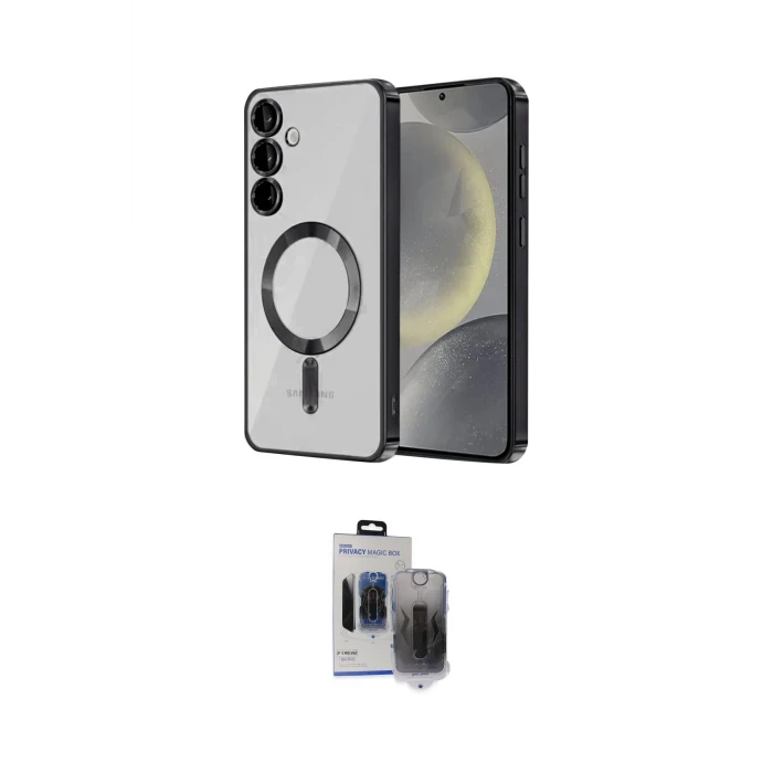 ieg™ Galaxy S24 Kılıf Nova Işık Özel Seri - Siyah Vanessa Magic Hayalet Cam