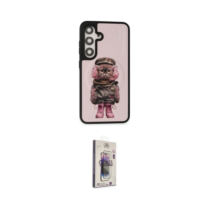 ieg™ Galaxy S24 Kılıf Siluet Modern Özel Seri - Siyah Bilvis 3D Cam Ekran Koruyucu