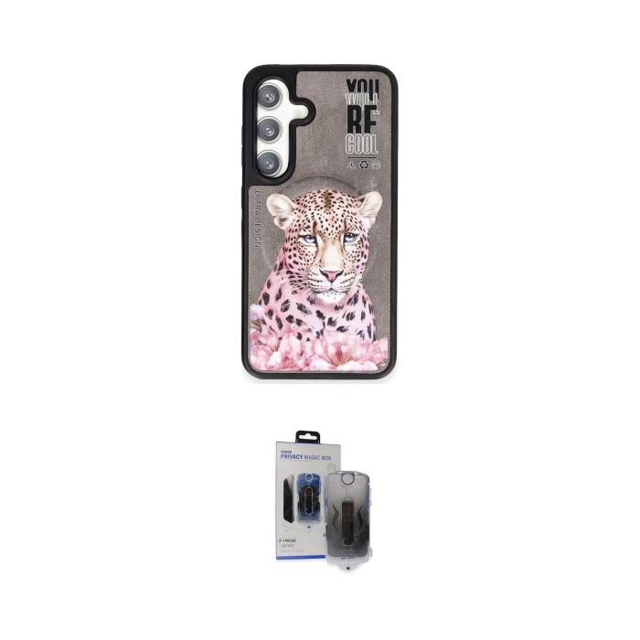 ieg™ Galaxy S24 Kılıf Siluet Modern Özel Seri - Siyah Vanessa Magic Hayalet Cam