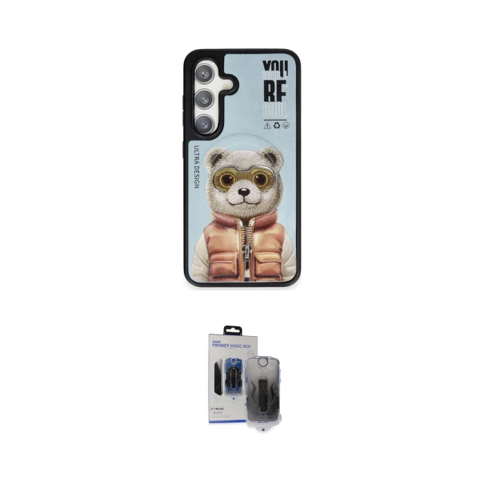 ieg™ Galaxy S24 Kılıf Siluet Modern Özel Seri - Siyah Vanessa Magic Hayalet Cam