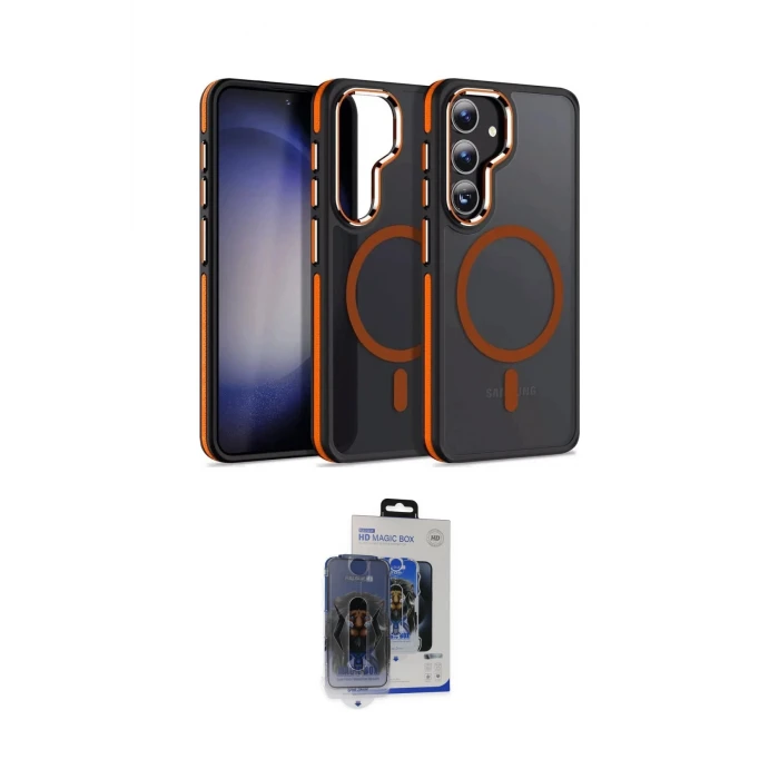 ieg™ Galaxy S24 Kılıf Yörünge Klasik - Siyah Vanessa Magic Cam