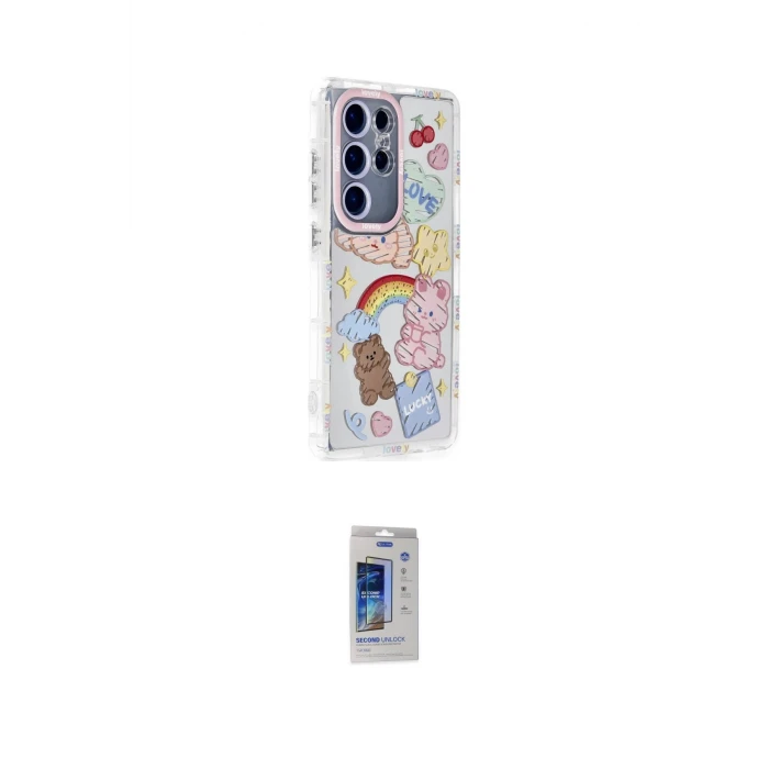 ieg™ Galaxy S24 Ultra Kılıf Ahenk Modern Serisi - Siyah Durable Full Glue Curved Cam