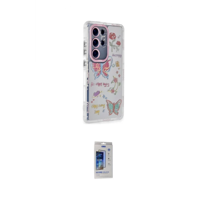 ieg™ Galaxy S24 Ultra Kılıf Ahenk Modern Serisi - Siyah Durable Full Glue Curved Cam