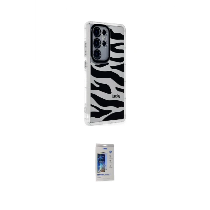 ieg™ Galaxy S24 Ultra Kılıf Ahenk Modern Serisi - Siyah Durable Full Glue Curved Cam