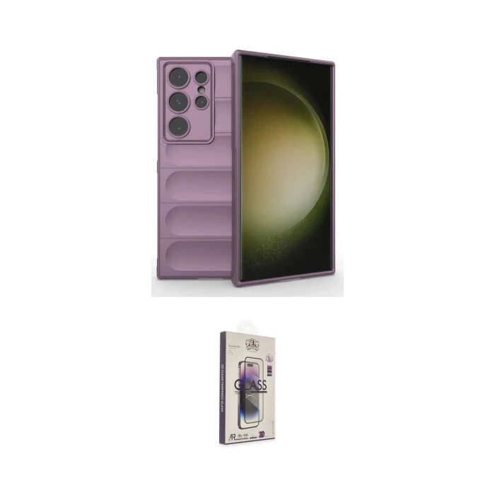 ieg™ Galaxy S24 Ultra Kılıf Atlas Koleksiyonu - Siyah Bilvis 3D Cam Ekran Koruyucu