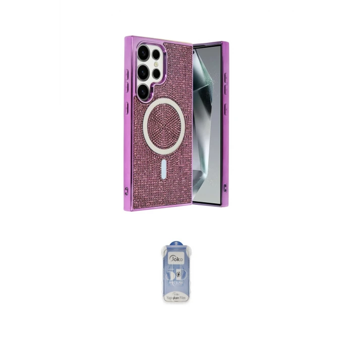 ieg™ Galaxy S24 Ultra Kılıf Eksen Çizgi - Siyah Joko Magic 5D Cam