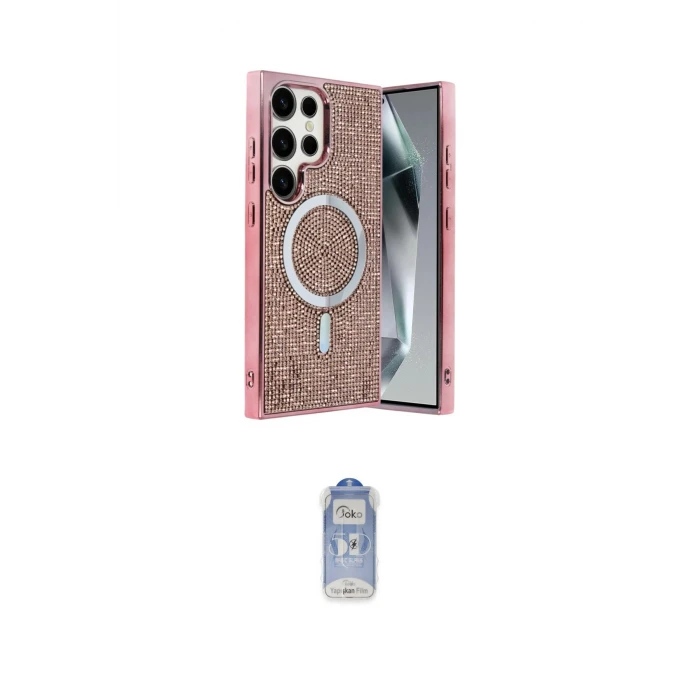 ieg™ Galaxy S24 Ultra Kılıf Eksen Çizgi - Siyah Joko Magic 5D Cam