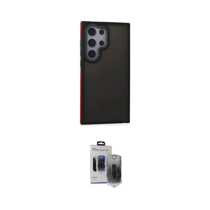 ieg™ Galaxy S24 Ultra Kılıf Eksen Işık - Siyah Vanessa Magic Hayalet Cam