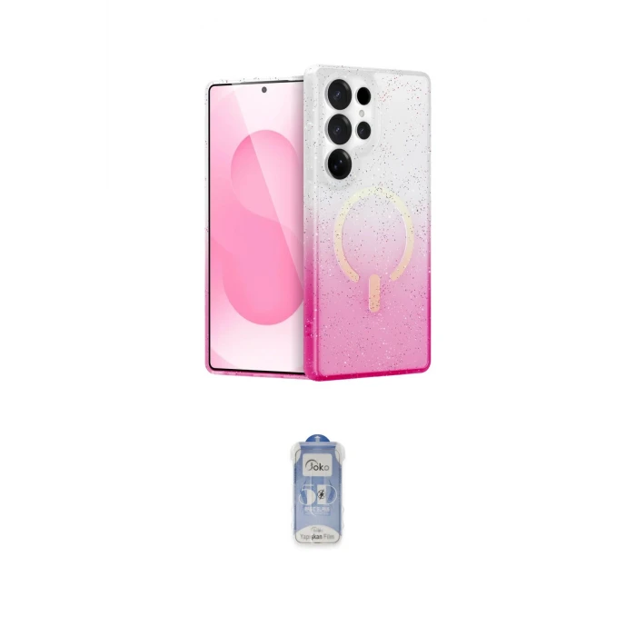 ieg™ Galaxy S24 Ultra Kılıf Eksen Minimal Özel Seri - Siyah Joko Magic 5D Cam
