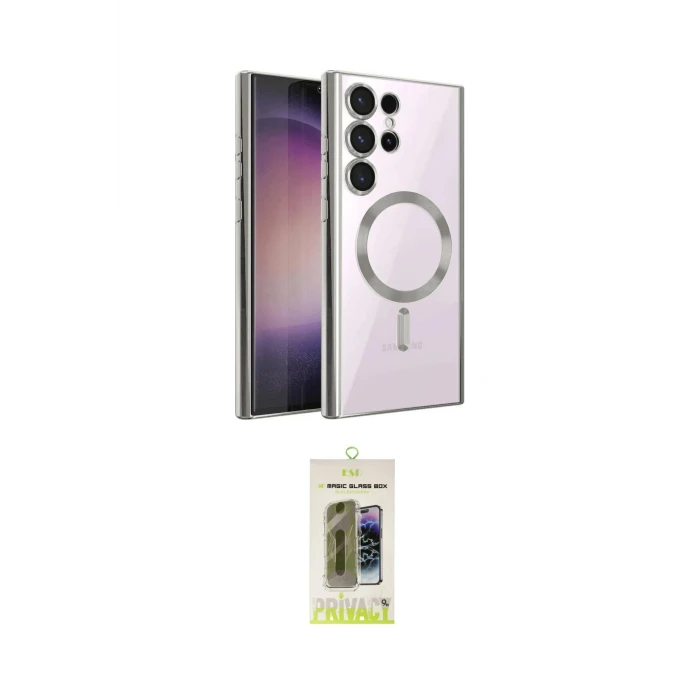 ieg™ Galaxy S24 Ultra Kılıf Nova Işık Özel Seri - Siyah Joko Magic 5D Hayalet Cam
