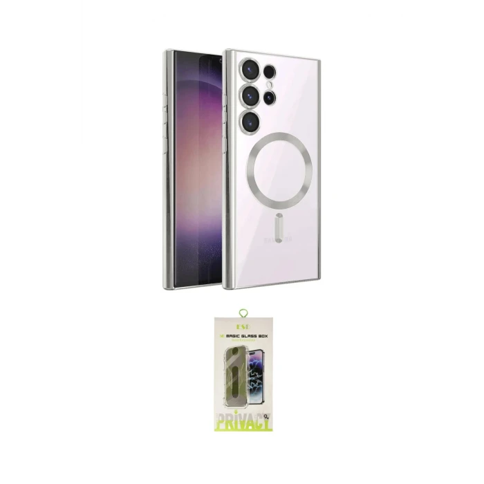 ieg™ Galaxy S24 Ultra Kılıf Nova Işık Özel Seri - Siyah Joko Magic 5D Hayalet Cam