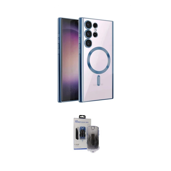 ieg™ Galaxy S24 Ultra Kılıf Nova Işık Özel Seri - Siyah Vanessa Magic Hayalet Cam