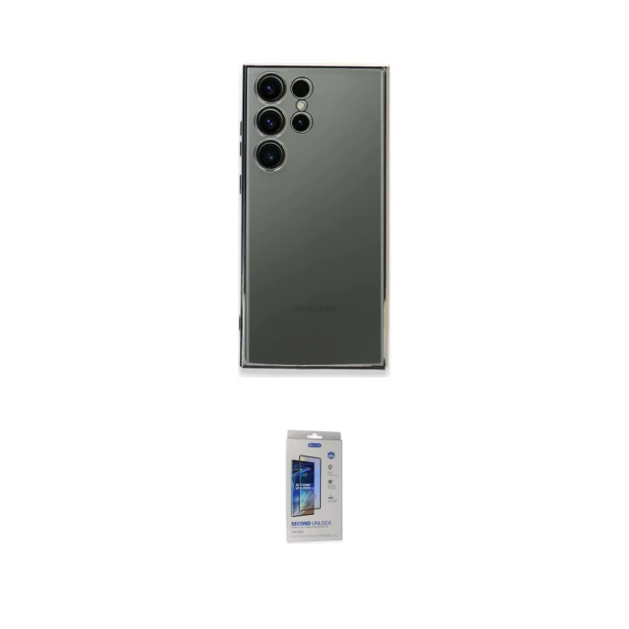 ieg™ Galaxy S24 Ultra Kılıf Vadi Minimal - Siyah Durable Full Glue Curved Cam