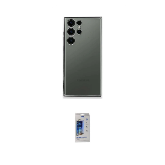 ieg™ Galaxy S24 Ultra Kılıf Vadi Minimal - Siyah Durable Full Glue Curved Cam