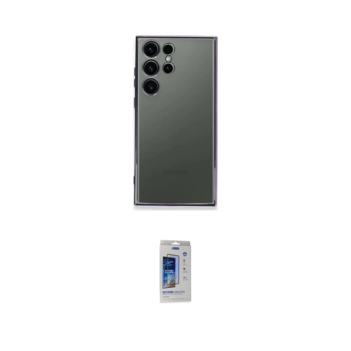 ieg™ Galaxy S24 Ultra Kılıf Vadi Minimal - Siyah Durable Full Glue Curved Cam