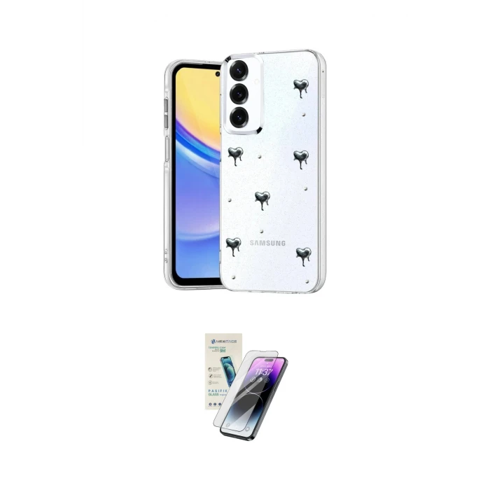 ieg™ Galaxy S25 Plus Kılıf Yörünge Form - Şeffaf Pasifik Cam Ekran Koruyucu