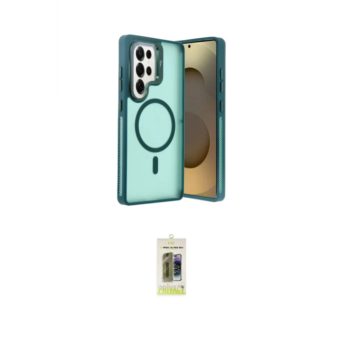 ieg™ Galaxy S25 Ultra Kılıf Akış Form - Siyah Joko Magic 5D Hayalet Cam