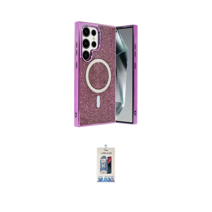 ieg™ Galaxy S25 Ultra Kılıf Eksen Çizgi - Siyah Joko Magic 5D Cam