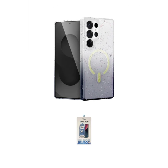 ieg™ Galaxy S25 Ultra Kılıf Eksen Minimal Özel Seri - Siyah Joko Magic 5D Cam