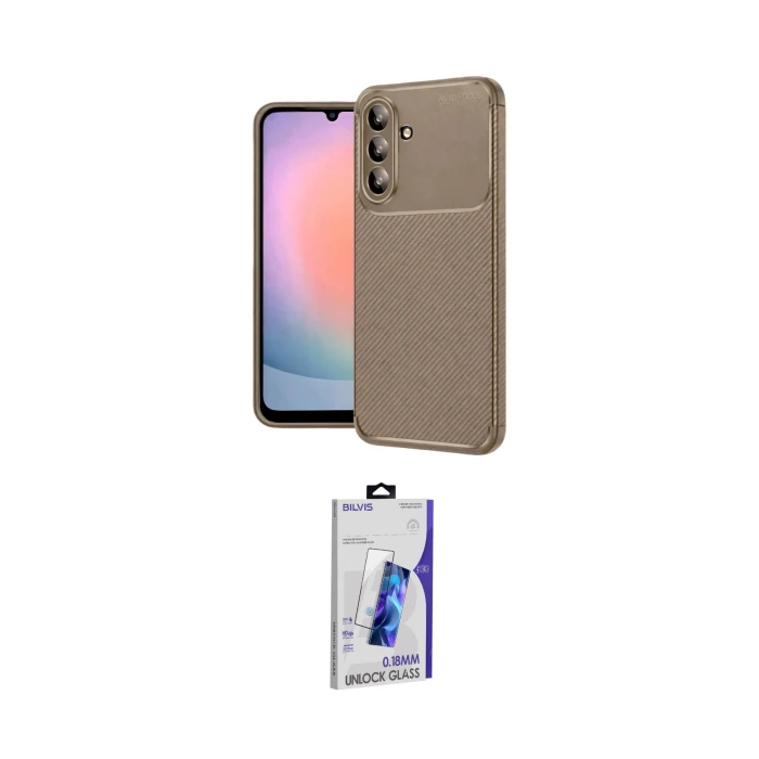 ieg™ Galaxy S26 Plus Kılıf Eksen Form Prime - Siyah Bilvis 3D Cam Ekran Koruyucu