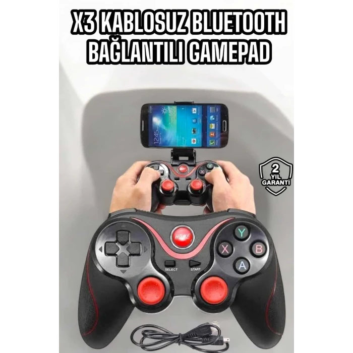 ieg™ Game Stick Android Uyumlu Gamepad X3 Standlı Oyun Kolu Bluetooth Bağlantılı