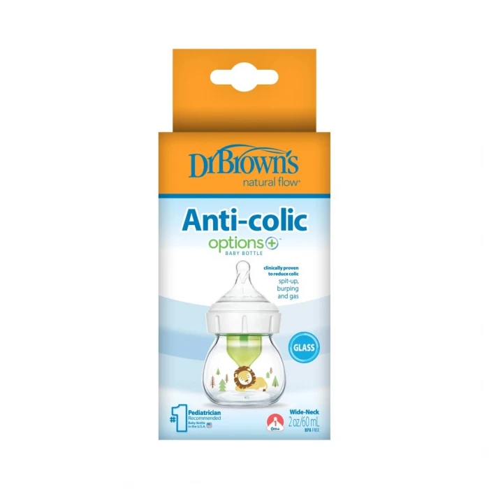 ieg™ Geniş Ağız Anti Kolik Options+ Cam Biberon 60 ml