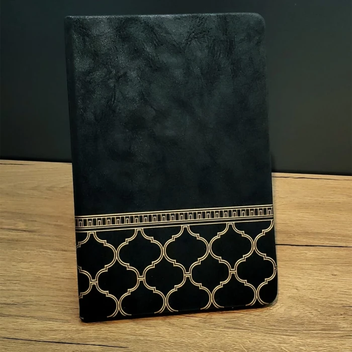 ieg™ Gold İşlemeli Siyah Deri Defter