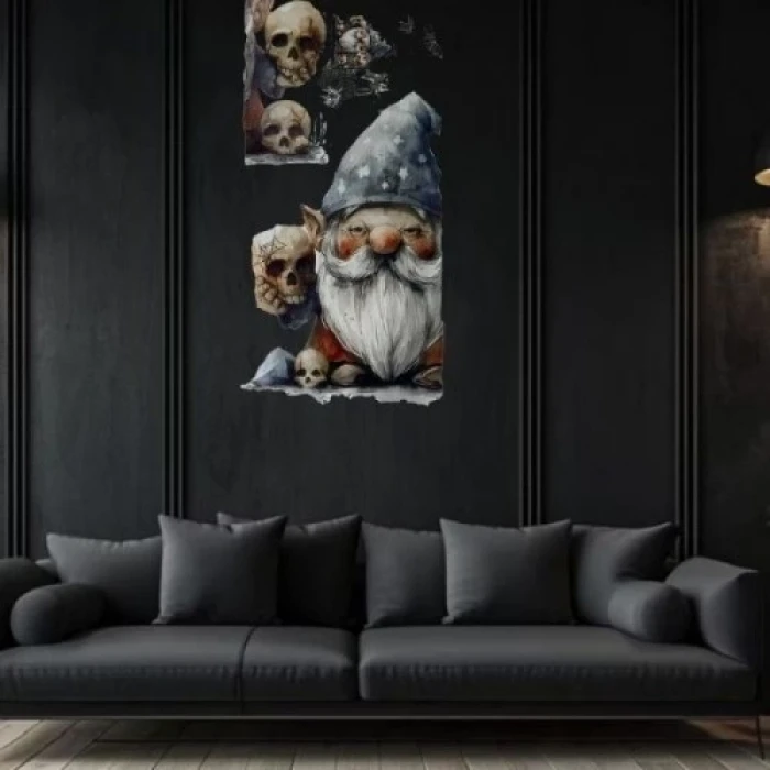 ieg™ Gotik Cüce ve Kafatası Halloween Duvar Sticker Seti