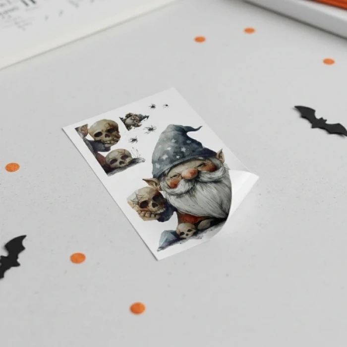 ieg™ Gotik Cüce ve Kafatası Halloween Duvar Sticker Seti