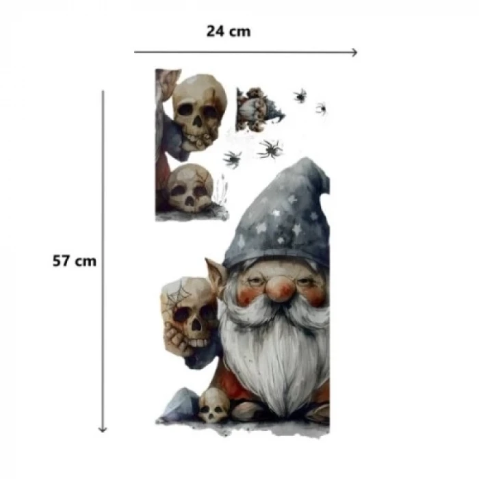 ieg™ Gotik Cüce ve Kafatası Halloween Duvar Sticker Seti